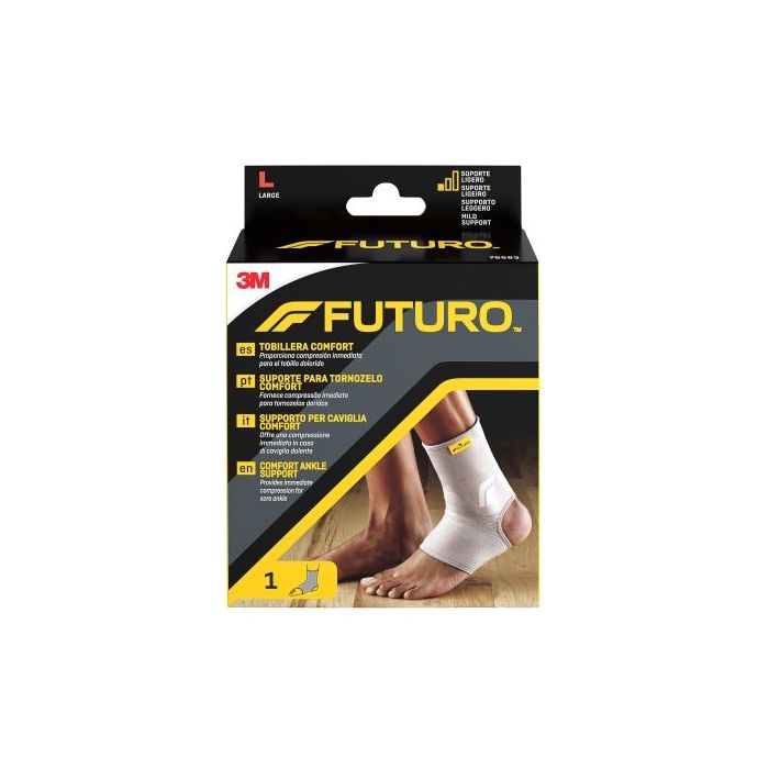 Futuro Comfort Tobillera - Talla L (38.1 - 44.5cm) - Transpirable - Elastico - Color Gris