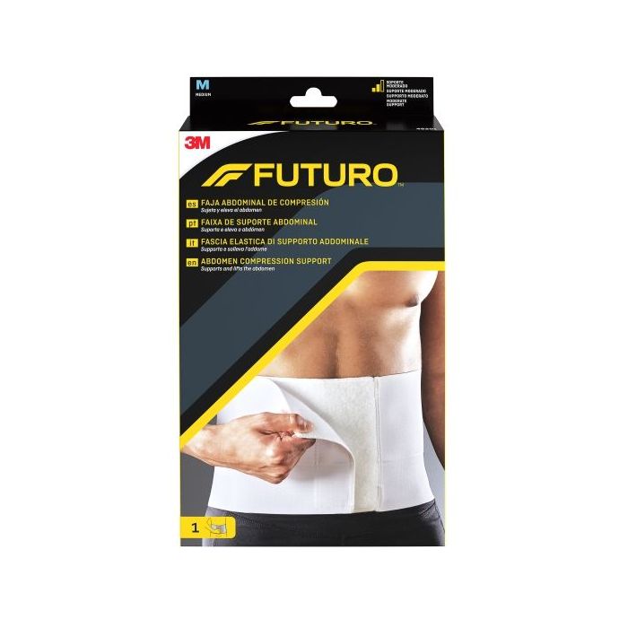 Futuro Faja Abdominal de Compresion - Talla M (81.3 - 106.7cm) - Forma Anatomica - Transpirable - Color Blanco