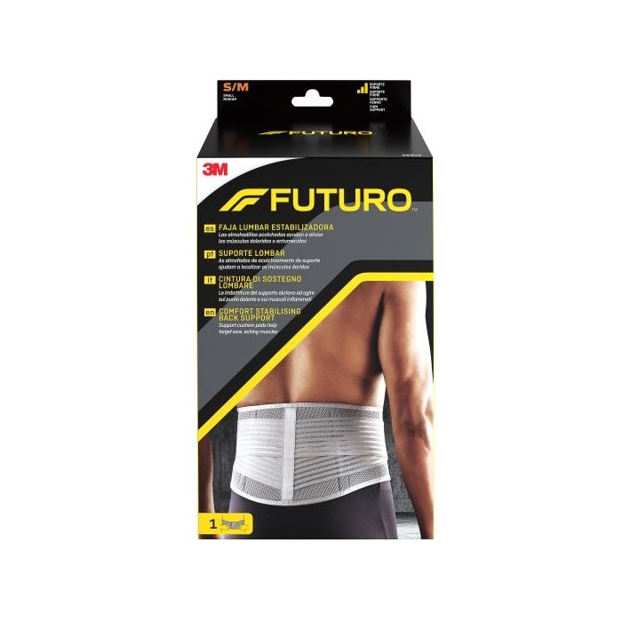 Futuro Faja Lumbar Estabilizadora - Talla S/M (73.6 - 99.1cm) - Transpirable - Color Gris