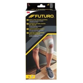 Futuro Rodillera - Talla L (43.2 - 49.5cm) - Estabilizadora - Transpirable - Elastico - Color Gris