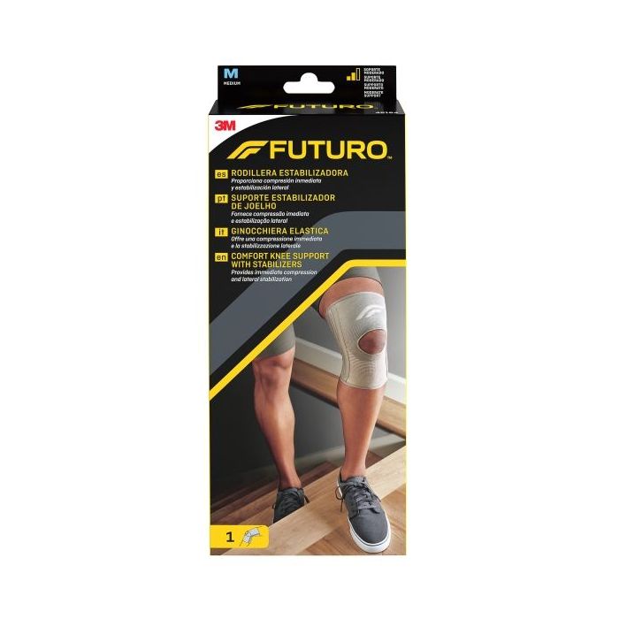 Futuro Rodillera - Talla M (36.8 - 43.2cm) - Estabilizadora - Transpirable - Elastico - Color Gris