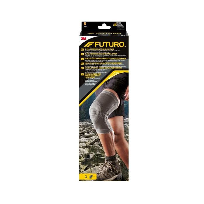 Futuro Rodillera - Talla S - Estabilizadora - Uso de Alto Rendimiento - Transpirable - Elastico - Color Gris