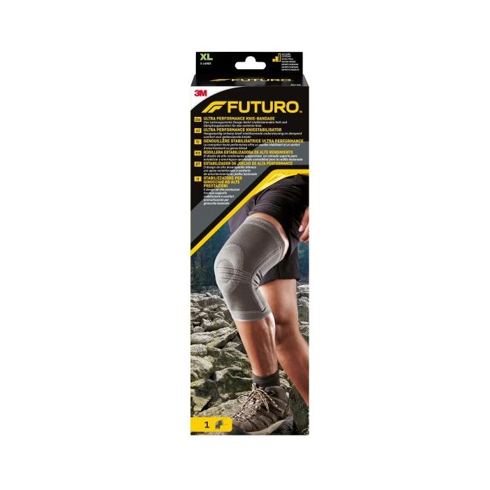 Futuro Rodillera - Talla XL - Estabilizadora - Uso de Alto Rendimiento - Transpirable - Elastico - Color Gris