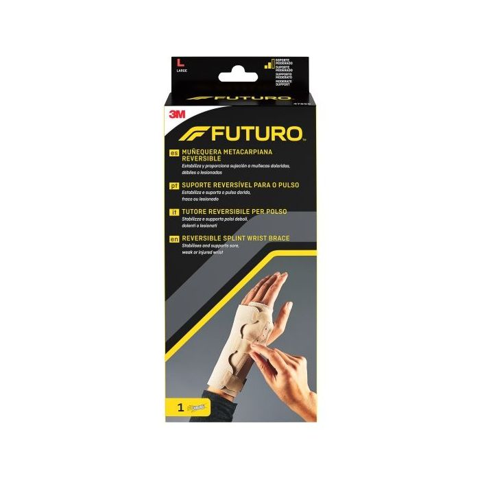 Futuro Soporte para Mano - Estabilizacion Metacarpiana - Talla L (19 - 22.9cm) - Reversible - Transpirable - Color Beige