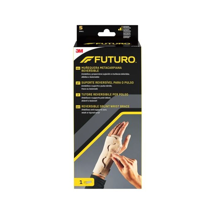 Futuro Soporte para Mano - Estabilizacion Metacarpiana - Talla S (12.7 - 15.9cm) - Reversible - Transpirable - Color Beige