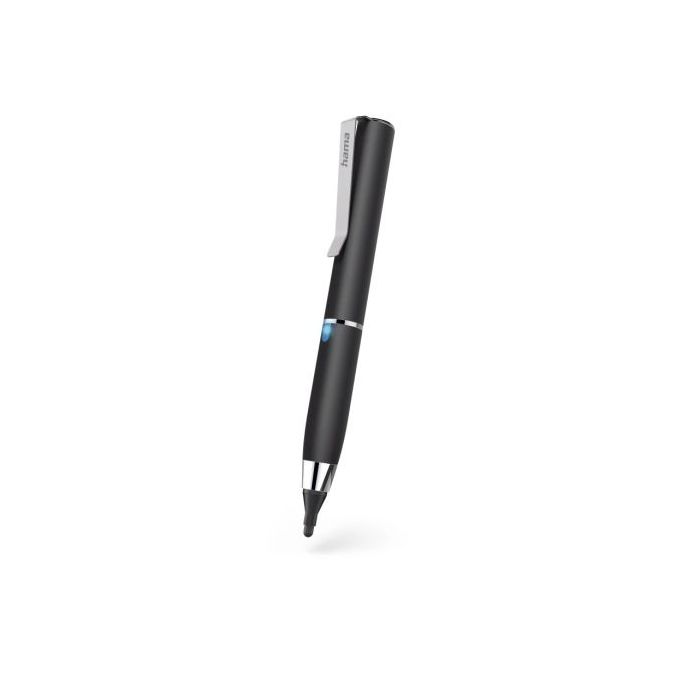 Hama Active Fineline Lapiz Optico para Tablet - Punta Fina de 2.5mm - Cuerpo de Aluminio - Longitud de 116mm - Clip Integrado - Color Negro