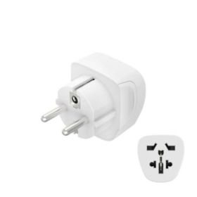 Hama Adaptador de Viaje Toma Tipo E y Schuko - Hembra Multiple - Voltaje 230-250V - 5.7x5.1x5cm - Color Blanco