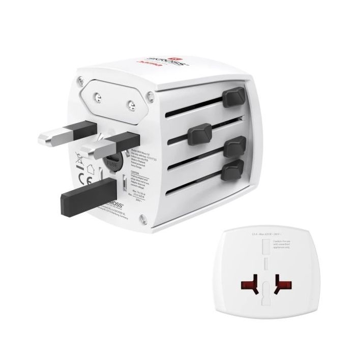Hama Adaptador de Viaje Universal - Potencia hasta 625W - Voltaje 100-250V - Color Blanco