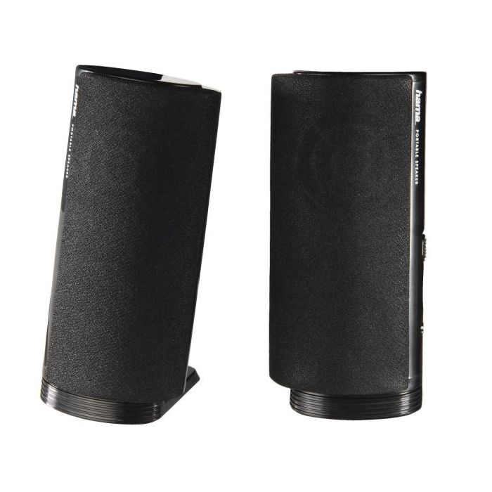 Hama Altavoces de Sobremesa - Cable de 115cm - Frecuencia hasta 20GHz - Jack 3.5mm - USB-A - 7x 6.7x14.5cm - Color Negro