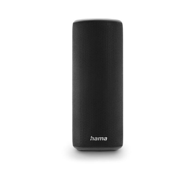 Hama Altavoz Portatil - Potencia 24W - Bluetooth - Jack 3.5mm - USB-C - Bateria 2000mAh - Admite MicroSD - Rango 10m - IPX5 - 20x7x7cm - Color Negro