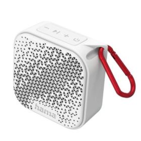 Hama Altavoz Portatil - Potencia 3.5W - Bluetooth - Autonomia hasta 14h - USB-C - Bateria 1050mAh - IP67 - Rango 10m - 8.4x8.4x3.8cm - Color Blanco