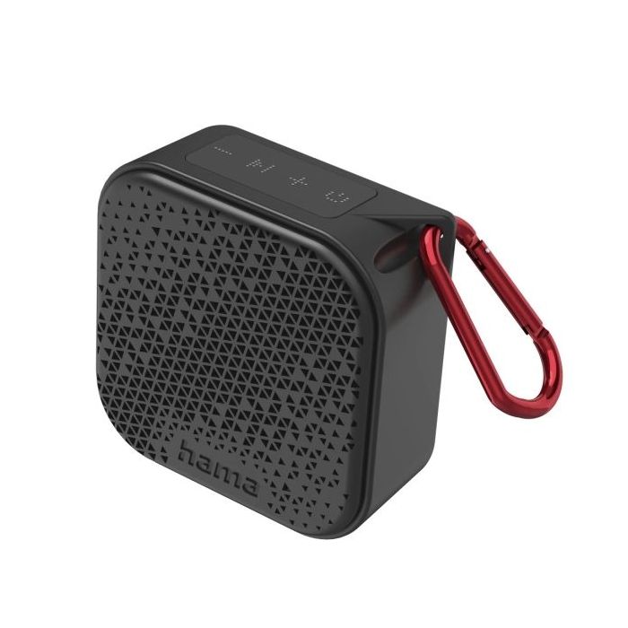 Hama Altavoz Portatil con Asa - Potencia 3.5W - Bluetooth - Autonomia hasta 14h - Jack 3.5mm - USB-C - Bateria 1050mAh - Rango 10m - 8.4x8.4x3.8cm - Color Negro