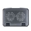 Hama Aluminium Base de Refrigeracion para Portatil hasta 15.6" - 2 Ventiladores de 12.5cm - Silencioso - Cable 40cm - USB-A - Luz LED - Inclinable - Antideslizante - Metalico - 37x27x3cm - Color Negro