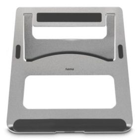 Hama Aluminium Soporte para Portatil hasta 15.6" - Soporta hasta 5kg - Plegable - Antideslizante - Aluminio - 23x23x1cm - Color Plata