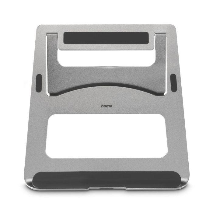 Hama Aluminium Soporte para Portatil hasta 15.6" - Soporta hasta 5kg - Plegable - Antideslizante - Aluminio - 23x23x1cm - Color Plata