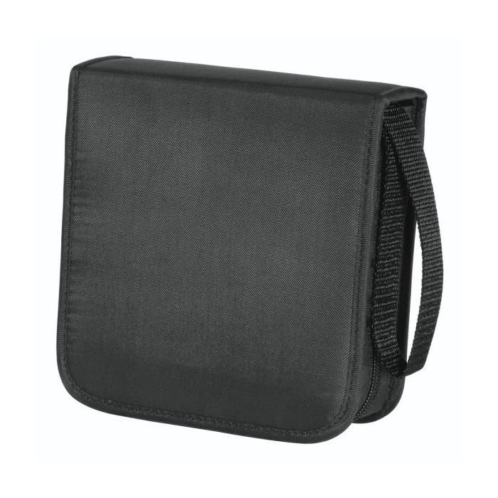 Hama Antistatic Archivador de Nylon para 40 CDs/DVDs - Fundas de Poliester - Proteccion contra Cargas Electrostaticas - 16.4x17x6.1cm - Color Negro
