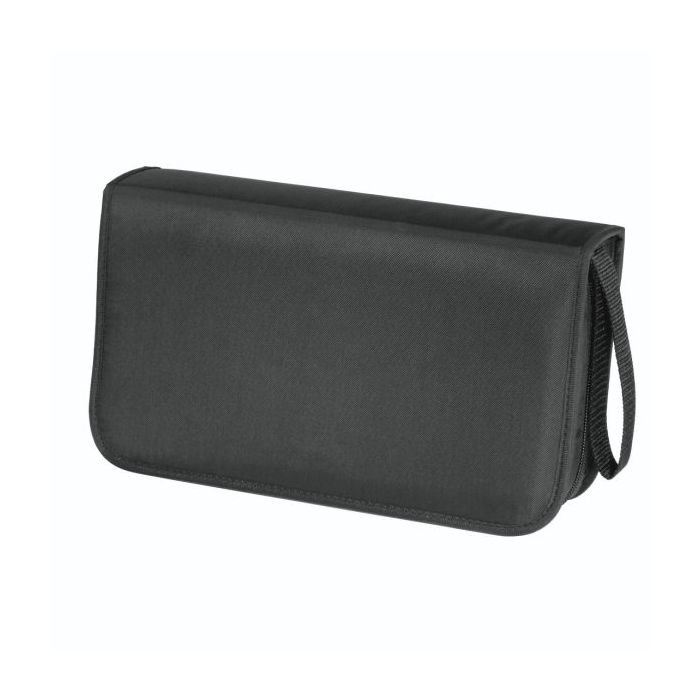 Hama Antistatic Archivador de Nylon para 80 CDs/DVDs - Fundas de Poliester - Proteccion contra Cargas Electrostaticas - 29.5x16.6x7.5cm - Color Negro