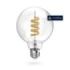 Hama Bombilla LED E27 Inteligente - Potencia 4.9W - RGBW - WiFi - Compatible con Asistente de Voz - Control con App - Estilo Retro - Filamento G95 - Forma de Globo - IP20 - Color Transparente