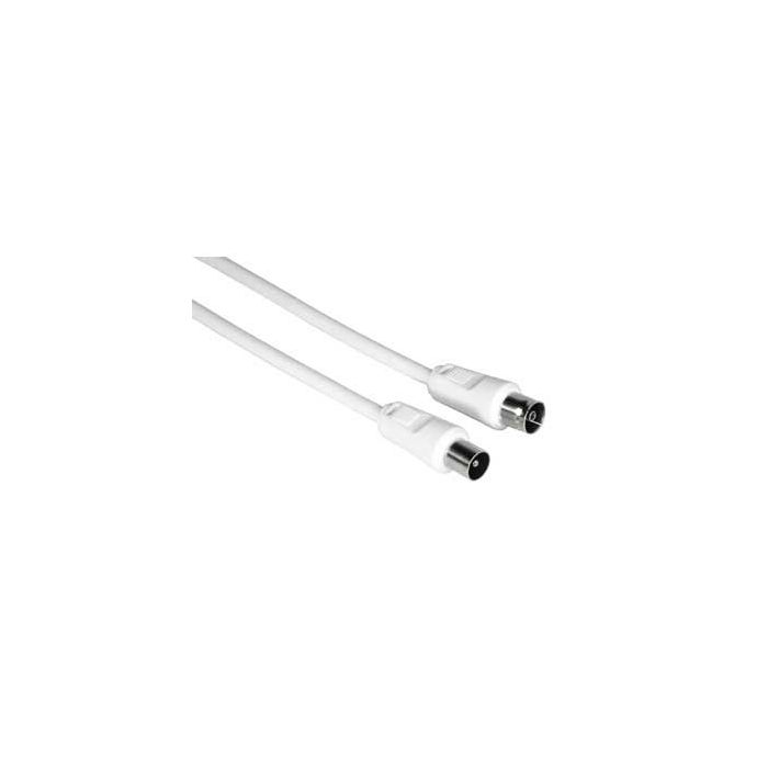 Hama Cable Coaxial de Antena Macho/Hembra - Longitud 1.5m - Apantallamiento 75dB - Impedancia 75Ohm - Color Blanco