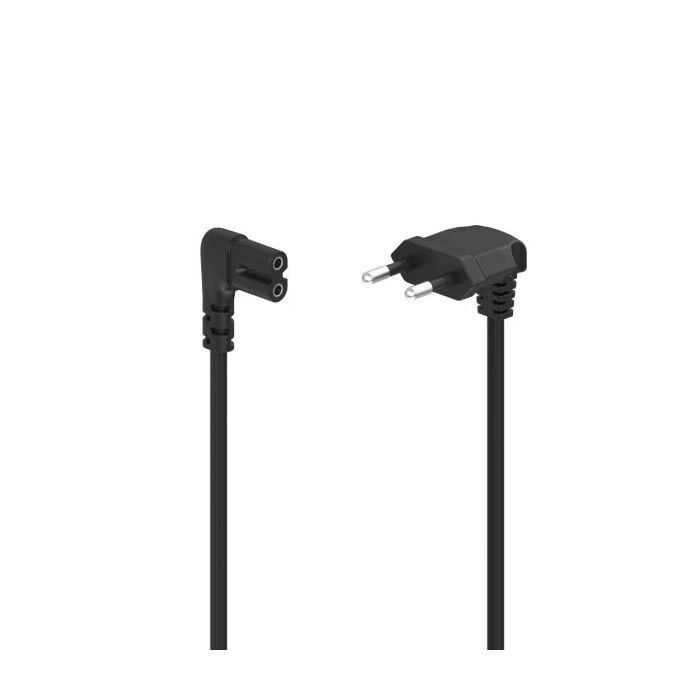 Hama Cable de Alimentacion Acodado CEE7/16 Macho - Hembra C7 - Longitud 1.5m - Seccion 0.75mm2 - Color Negro