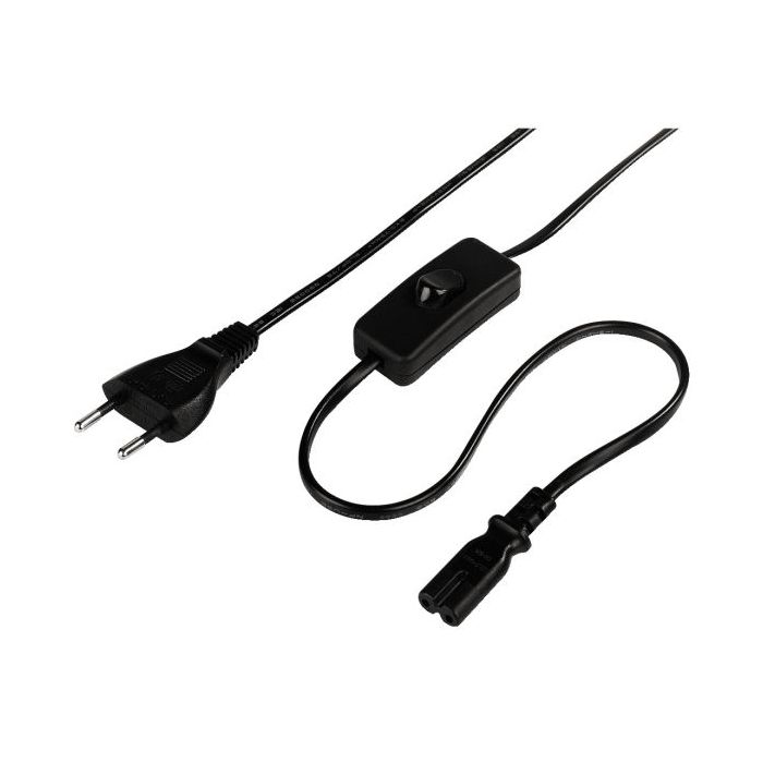 Hama Cable de Alimentacion Acodado CEE7/16 Macho - Hembra C7 - Longitud 2m - Seccion 0.75mm2 - Color Negro