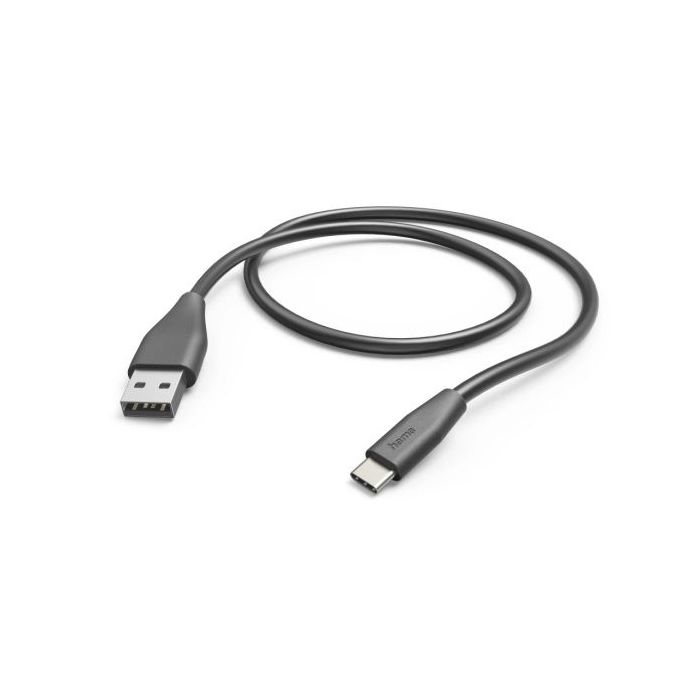 Hama Cable USB - Longitud 1.5m - USB-A Macho - USB-C Macho - Velocidad hasta 480Mbps - Niquelado - Color Negro