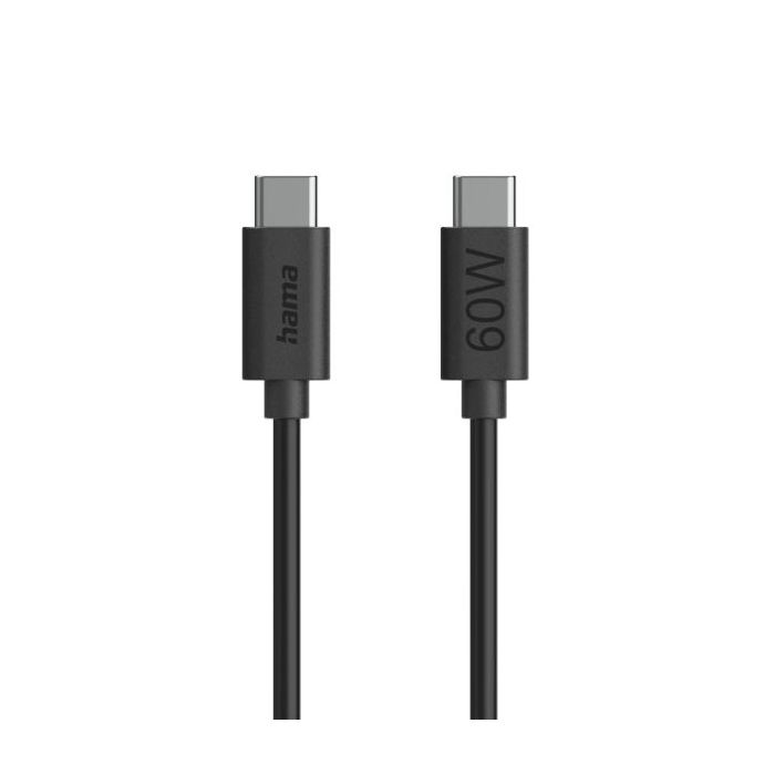 Hama Cable USB-C Macho - Longitud 1.2m - Velocidad hasta 480Mbps - Color Negro