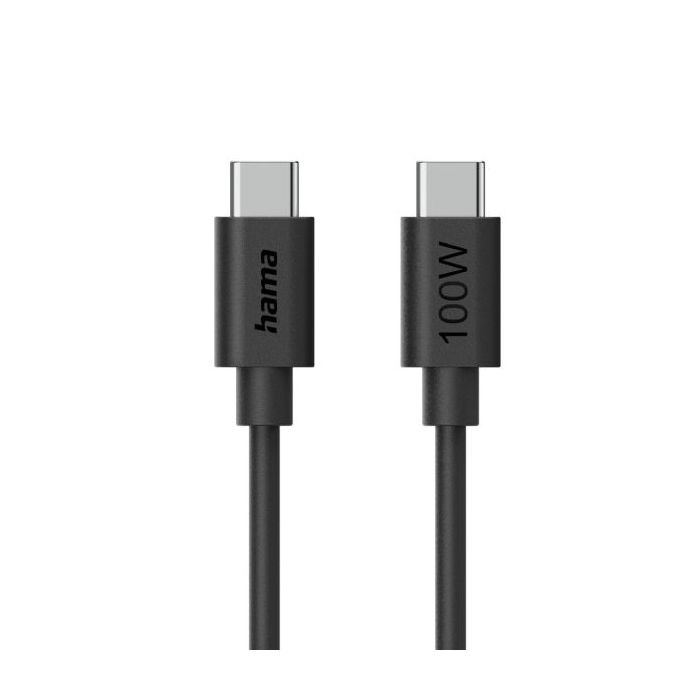 Hama Cable USB-C Macho - Longitud 1.2m - Velocidad hasta 480Mbps - Color Negro