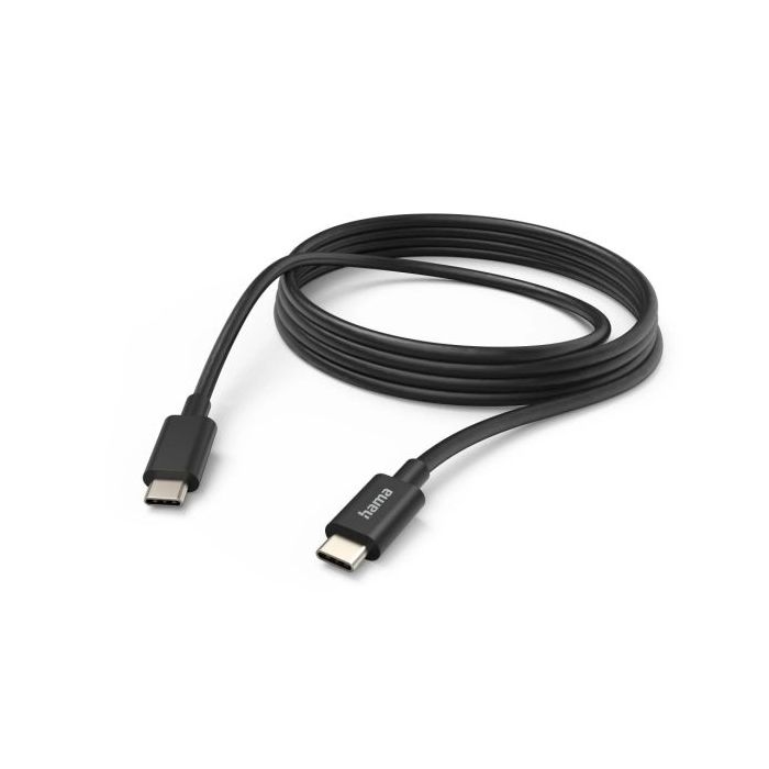 Hama Cable USB-C Macho - Potencia Maxima 60W - Longitud 3m - Velocidad hasta 480Mbps - Niquelado - Color Negro