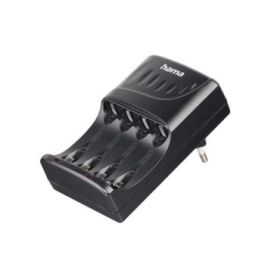 Hama Cargador de Pilar Recargables AA y AAA - Luz LED - Proteccion de Sobrecarga - Temporizador - Color Negro