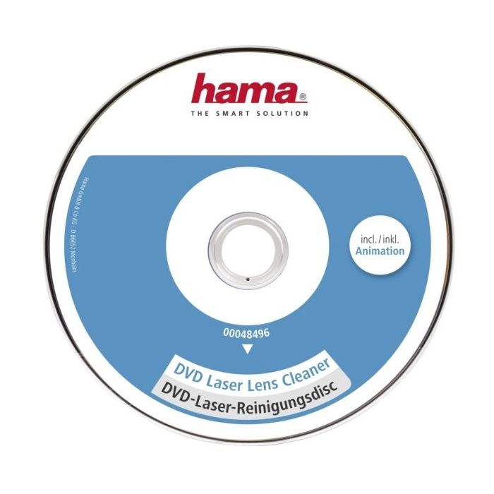 Hama CD Limpiador de Equipo DVD - Micro Cepillos - 8 Idiomas - Limpieza en Seco - Color Blanco y Azul