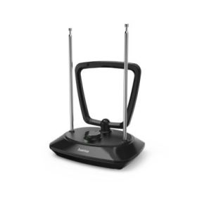 Hama Classic Antena de Interior - Cable Coaxial 1.9m - DAB+ - DAB - DVB-T2 - FM - 19.5x10.5x15cm - Color Negro