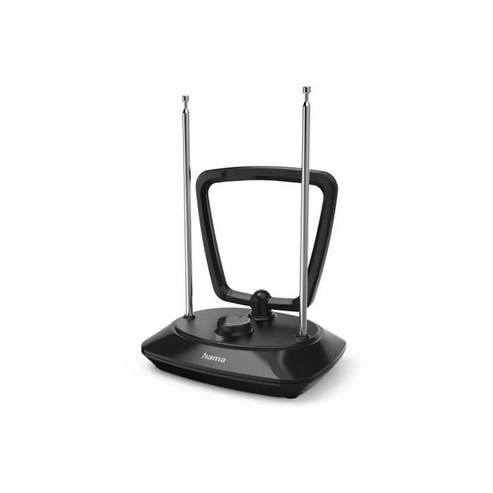Hama Classic Antena de Interior - Cable Coaxial 1.9m - DAB+ - DAB - DVB-T2 - FM - 19.5x10.5x15cm - Color Negro