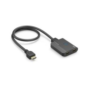 Hama Divisor HDMI 4K - 1 Entrada - 2 Salidas - Indicador LED - 6.55x1.6x5.55cm - Color Negro