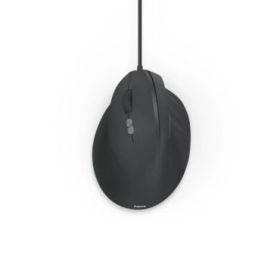 Hama ECM-500L Raton Optico Vertical para Zurdos 1800dpi - Cable 180cm - Ergonomico - Silencioso - 7 Botones - 8.6x7.1x11.5cm - Color Negro