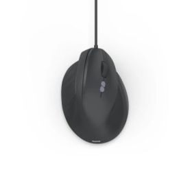 Hama ECM-500R Raton Optico Vertical para Diestros 1800dpi - Cable 180cm - Ergonomico - 7 Botones - Silencioso - 7.1x8.6x11.5cm - Color Negro