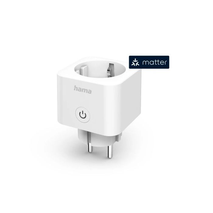 Hama Enchufe WLAN Inteligente - WiFi - Temporizador - IP20 - Compatible con Asistente de Voz - Control con App - 7.7x5.5x5.5cm - Color Blanco