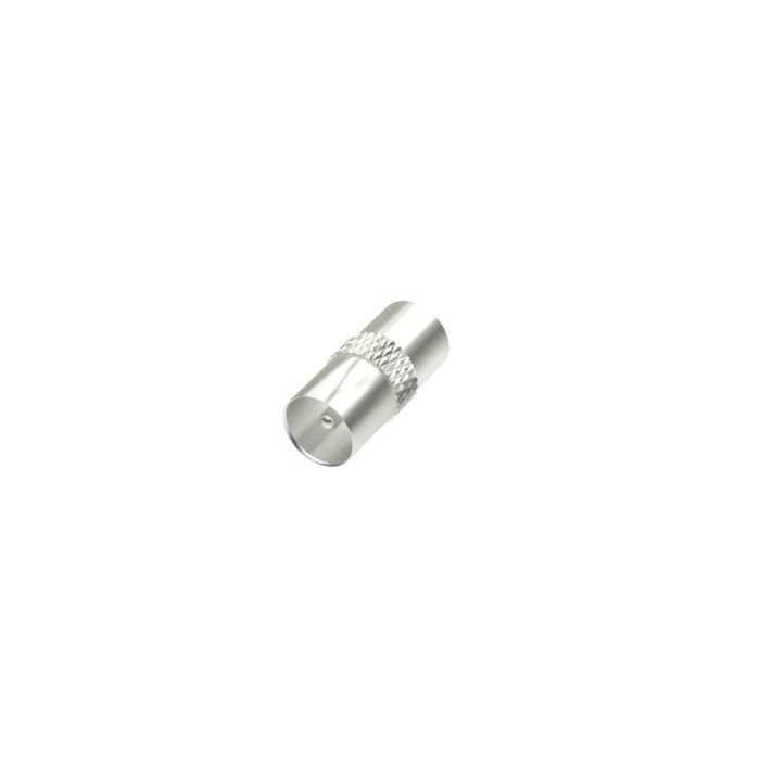Hama Essential Adaptador de Antena - Doble Coaxial Macho - Color Plata