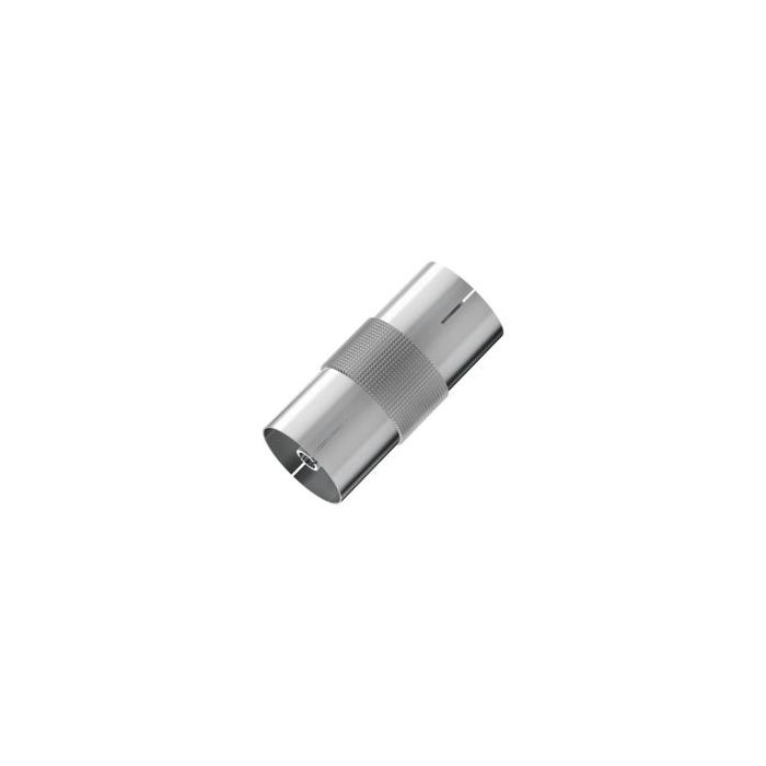 Hama Essential Adaptador de Antena - Doble Coaxial Macho - Color Plata