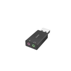 Hama Essential Adaptador de Audio - USB-A Macho - Jack 3.5 Hembra x2 - Estereo - Color Negro