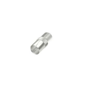 Hama Essential Adaptador de Conector F Hembra a Coaxial Macho - Color Plata
