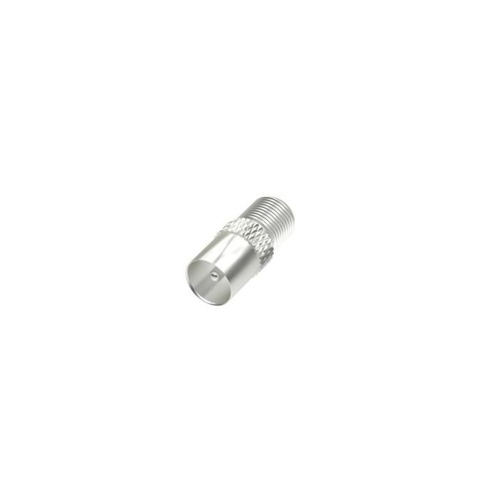 Hama Essential Adaptador de Conector F Hembra a Coaxial Macho - Color Plata