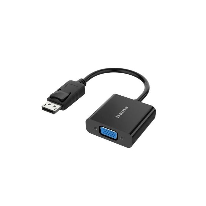 Hama Essential Adaptador de Video - Full HD - Cable 0.15m - DisplayPort Macho - VGA Hembra - Color Negro