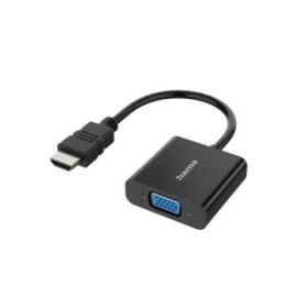 Hama Essential Adaptador de Video - Full HD - Cable 0.15m - HDMI Macho - VGA Hembra - Color Negro