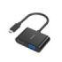 Hama Essential Adaptador de Video 2 en 1 - Entrada USB-C Macho - Salida VGA y HDMI Hembra - Color Negro