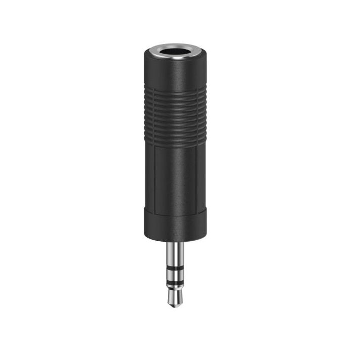 Hama Essential Adaptador Jack - Macho 3.5mm - Hembra 6.3mm - Color Negro