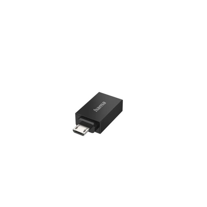 Hama Essential Adaptador USB - Micro USB Macho - USB Hembra - 480 Mb/s - Funcion OTG - Color Negro