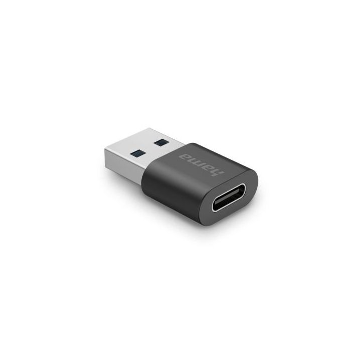 Hama Essential Adaptador USB - USB-C Hembra - USB-A Macho - 10 Gbit/s - Color Negro
