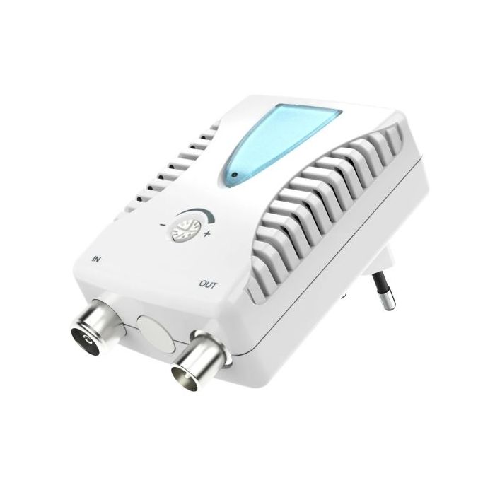 Hama Essential Amplificador de Cable de Banda Ancha - Catv - Amplificacion 22dB - Atenuacion 13dB - Color Blanco