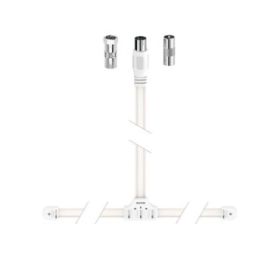 Hama Essential Antena Dipolo DAB+ - Cable Coaxial de 1.75m - Color Blanco